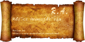 Rácz Anasztázia névjegykártya